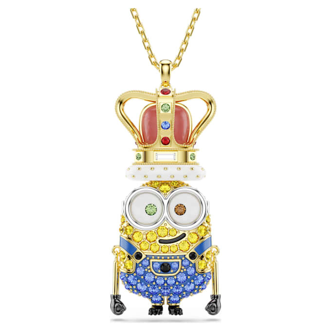 Colgante del Rey Bob de los Minions con pavé, multicolor, chapado en tono dorado Colgante del Rey Bob de los Minions con pavé, multicolor, chapado en tono dorado