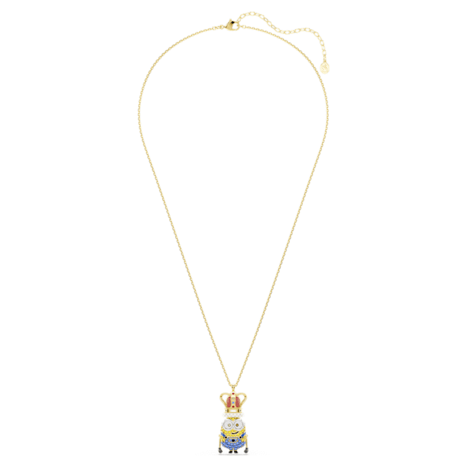 Colgante del Rey Bob de los Minions con pavé, multicolor, chapado en tono dorado Colgante del Rey Bob de los Minions con pavé, multicolor, chapado en tono dorado
