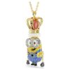 Colgante del Rey Bob de los Minions con pavé, multicolor, chapado en tono dorado Colgante del Rey Bob de los Minions con pavé, multicolor, chapado en tono dorado