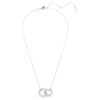 Colgante Dextera con anillos entrelazados, blanco, chapado en rodio