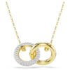 Colgante Dextera con anillos entrelazados, blanco, chapado en tono dorado Colgante Dextera con anillos entrelazados, blanco, chapado en tono dorado