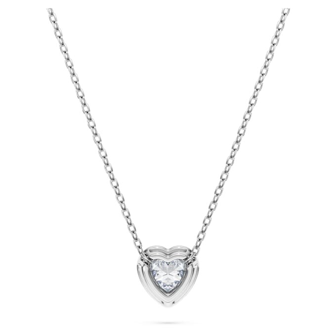 Colgante Eternity con diamantes cultivados en laboratorio de 0,5 ct en total, forma de corazón, plata esterlina Colgante Eternity con diamantes cultivados en laboratorio de 0,5 ct en total, forma de corazón, plata esterlina
