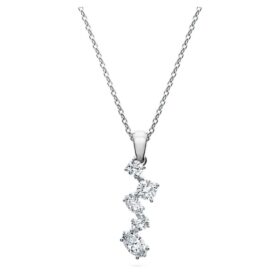 Colgante Galaxy con diamantes cultivados en laboratorio de 0,9 ct en total, formas mixtas, oro blanco de 14K