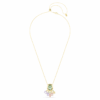 Colgante Gema con cortes mixtos, cristales colgantes, multicolor, chapado en tono dorado Colgante Gema con cortes mixtos, cristales colgantes, multicolor, chapado en tono dorado