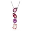 Colgante Gema con cortes mixtos, rosa, chapado en rodio Colgante Gema con cortes mixtos, rosa, chapado en rodio