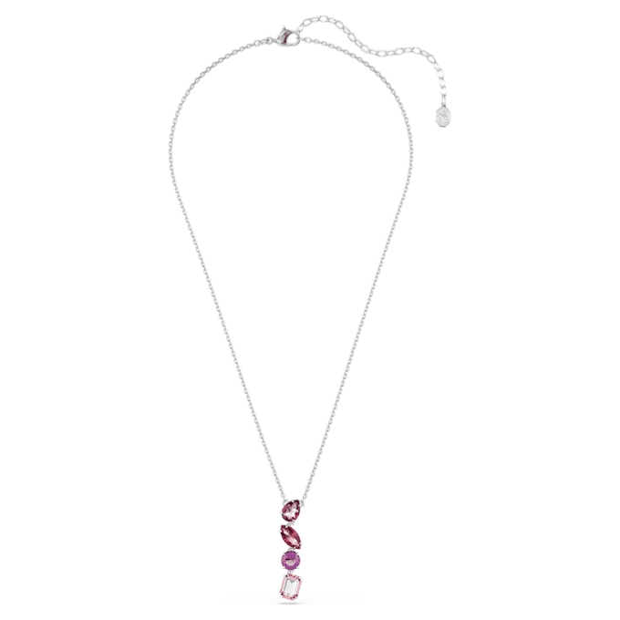 Colgante Gema con cortes mixtos, rosa, chapado en rodio Colgante Gema con cortes mixtos, rosa, chapado en rodio