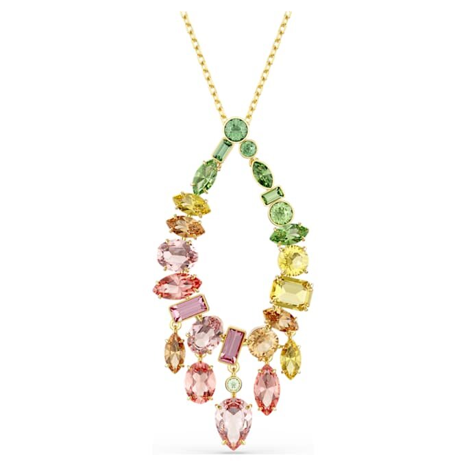 Colgante Gema de cortes mixtos, multicolor, chapado en tono dorado Colgante Gema de cortes mixtos, multicolor, chapado en tono dorado