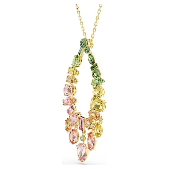 Colgante Gema de cortes mixtos, multicolor, chapado en tono dorado Colgante Gema de cortes mixtos, multicolor, chapado en tono dorado