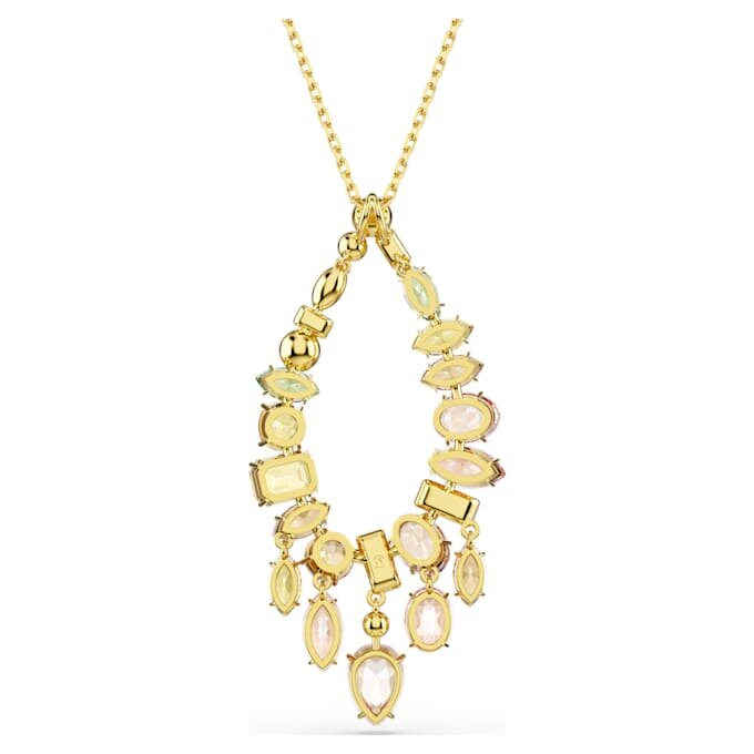 Colgante Gema de cortes mixtos, multicolor, chapado en tono dorado Colgante Gema de cortes mixtos, multicolor, chapado en tono dorado