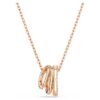 Colgante Hyperbola con cortes mixtos, blanco, chapado en tono oro rosa Colgante Hyperbola con cortes mixtos, blanco, chapado en tono oro rosa