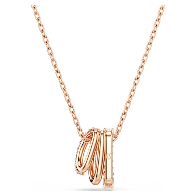 Colgante Hyperbola con cortes mixtos, blanco, chapado en tono oro rosa Colgante Hyperbola con cortes mixtos, blanco, chapado en tono oro rosa