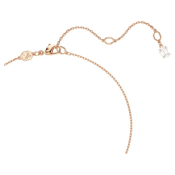Colgante Hyperbola con cortes mixtos, diseño retorcido, blanco, chapado en tono oro rosa Colgante Hyperbola con cortes mixtos, diseño retorcido, blanco, chapado en tono oro rosa