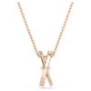 Colgante Hyperbola con cortes mixtos, diseño retorcido, blanco, chapado en tono oro rosa Colgante Hyperbola con cortes mixtos, diseño retorcido, blanco, chapado en tono oro rosa