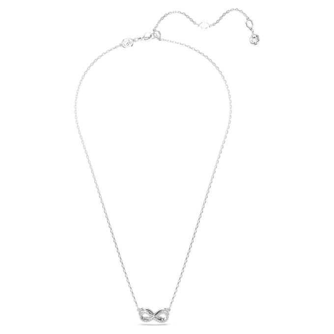 Colgante Hyperbola con pavé, Infinity, blanco, chapado en rodio Colgante Hyperbola con pavé, Infinity, blanco, chapado en rodio