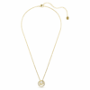 Colgante Hyperbola de corte redondo, blanco, chapado en tono dorado Colgante Hyperbola de corte redondo, blanco, chapado en tono dorado