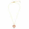 Colgante Idyllia con corte octogonal, perla de cristal, corazón, rosa, chapado en tono dorado Colgante Idyllia con corte octogonal, perla de cristal, corazón, rosa, chapado en tono dorado