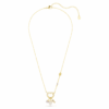 Colgante Idyllia con cortes mixtos, corazón, llave, rosa, chapado en tono dorado