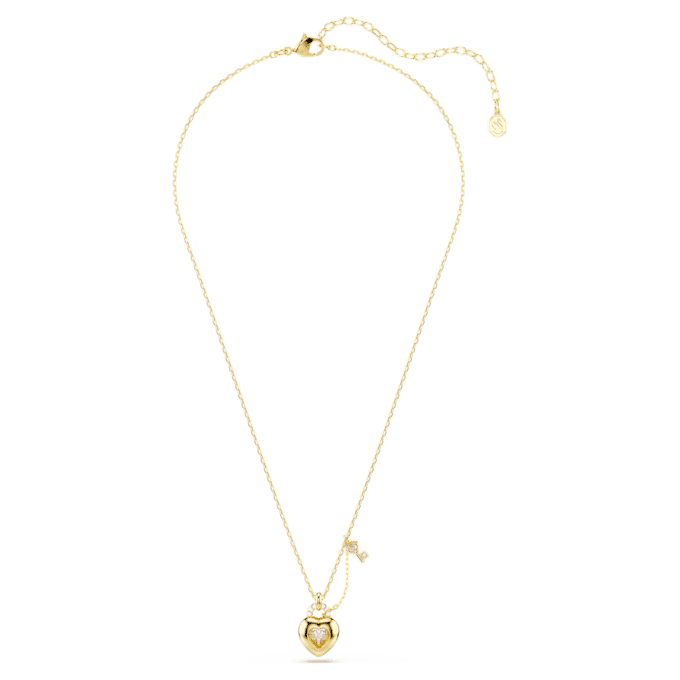 Colgante Idyllia con cortes mixtos, corazón, llave, rosa, chapado en tono dorado Colgante Idyllia con cortes mixtos, corazón, llave, rosa, chapado en tono dorado