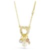 Colgante Idyllia con cortes mixtos, corazón, llave, rosa, chapado en tono dorado