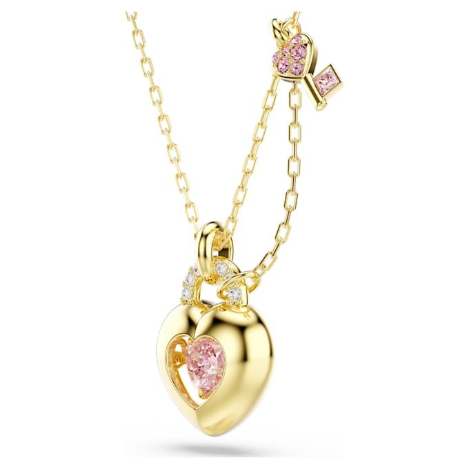 Colgante Idyllia con cortes mixtos, corazón, llave, rosa, chapado en tono dorado Colgante Idyllia con cortes mixtos, corazón, llave, rosa, chapado en tono dorado