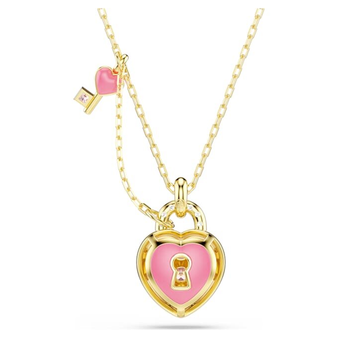 Colgante Idyllia con cortes mixtos, corazón, llave, rosa, chapado en tono dorado Colgante Idyllia con cortes mixtos, corazón, llave, rosa, chapado en tono dorado