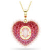 Colgante Idyllia con cortes mixtos, corazón, rosa, chapado en tono dorado