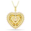 Colgante Idyllia con cortes mixtos, corazón, rosa, chapado en tono dorado