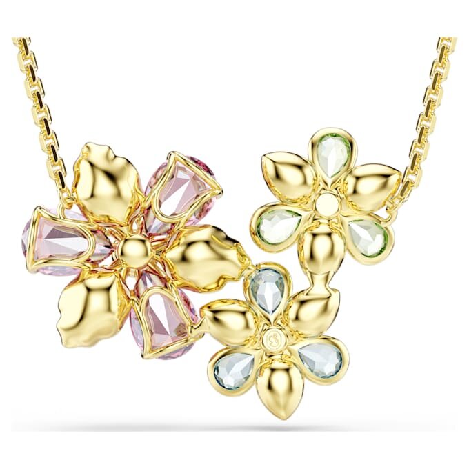 Colgante Idyllia con cortes mixtos, flor, multicolor, chapado en tono dorado Colgante Idyllia con cortes mixtos, flor, multicolor, chapado en tono dorado