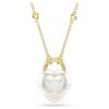 Colgante Idyllia con cortes mixtos, forma de corazón, blanco, chapado en tono dorado Colgante Idyllia con cortes mixtos, forma de corazón, blanco, chapado en tono dorado
