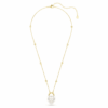 Colgante Idyllia con cortes mixtos, forma de corazón, blanco, chapado en tono dorado Colgante Idyllia con cortes mixtos, forma de corazón, blanco, chapado en tono dorado