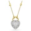 Colgante Idyllia con cortes mixtos, forma de corazón, blanco, chapado en tono dorado Colgante Idyllia con cortes mixtos, forma de corazón, blanco, chapado en tono dorado
