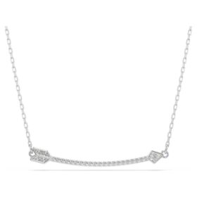 Colgante Idyllia con cortes mixtos, forma de flecha, blanco, chapado en rodio