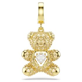 Colgante Idyllia con cortes mixtos, osito, tono dorado, chapado en tono dorado