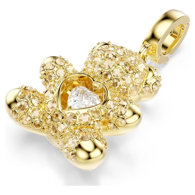 Colgante Idyllia con cortes mixtos, osito, tono dorado, chapado en tono dorado Colgante Idyllia con cortes mixtos, osito, tono dorado, chapado en tono dorado