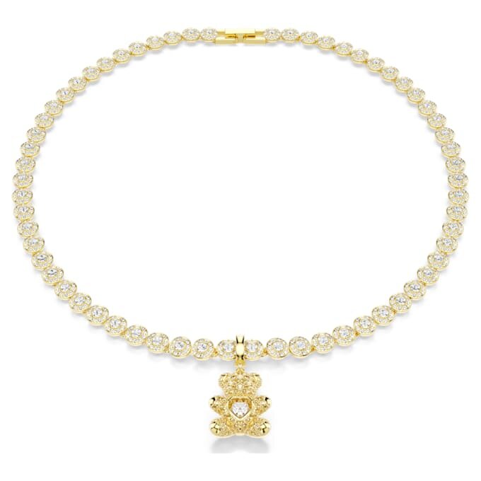Colgante Idyllia con cortes mixtos, osito, tono dorado, chapado en tono dorado Colgante Idyllia con cortes mixtos, osito, tono dorado, chapado en tono dorado