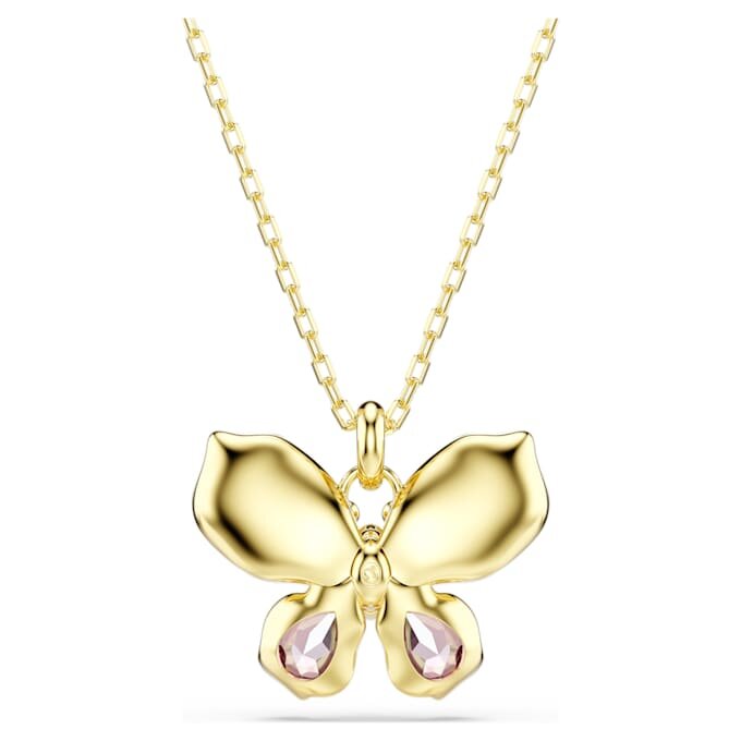 Colgante Idyllia con cortes mixtos, pavé, mariposa, multicolor, chapado en tono dorado Colgante Idyllia con cortes mixtos, pavé, mariposa, multicolor, chapado en tono dorado