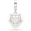 Colgante Idyllia con cortes mixtos, recubrimiento color perla, corazón, blanco, chapado en rodio Colgante Idyllia con cortes mixtos, recubrimiento color perla, corazón, blanco, chapado en rodio