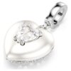 Colgante Idyllia con cortes mixtos, recubrimiento color perla, corazón, blanco, chapado en rodio Colgante Idyllia con cortes mixtos, recubrimiento color perla, corazón, blanco, chapado en rodio