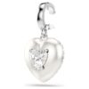 Colgante Idyllia con cortes mixtos, recubrimiento color perla, corazón, blanco, chapado en rodio Colgante Idyllia con cortes mixtos, recubrimiento color perla, corazón, blanco, chapado en rodio