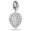 Colgante Idyllia con cortes mixtos, recubrimiento color perla, corazón, blanco, chapado en rodio Colgante Idyllia con cortes mixtos, recubrimiento color perla, corazón, blanco, chapado en rodio