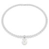 Colgante Idyllia con cortes mixtos, recubrimiento color perla, corazón, blanco, chapado en rodio Colgante Idyllia con cortes mixtos, recubrimiento color perla, corazón, blanco, chapado en rodio