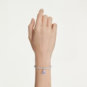 Colgante Idyllia con cortes variados, osito, morado, chapado en rodio