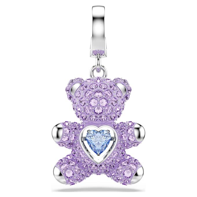 Colgante Idyllia con cortes variados, osito, morado, chapado en rodio Colgante Idyllia con cortes variados, osito, morado, chapado en rodio