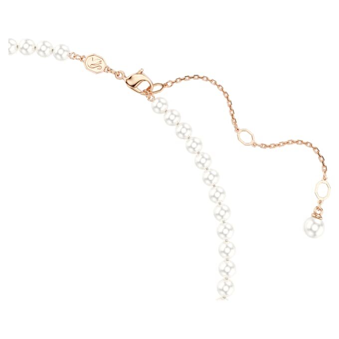 Colgante Idyllia con perla de cristal, cortes mixtos, flor, multicolor, chapado en tono oro rosa