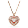 Colgante Idyllia con perla de cristal, forma de corazón, blanco, chapado en tono oro rosa Colgante Idyllia con perla de cristal, forma de corazón, blanco, chapado en tono oro rosa