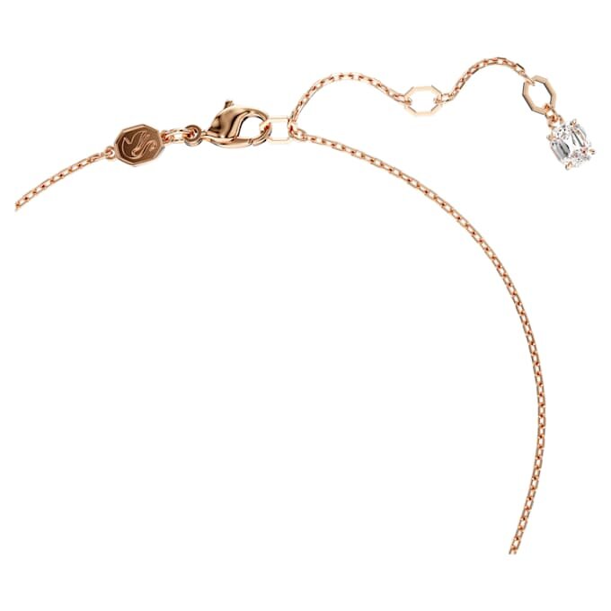Colgante Idyllia con perla de cristal, forma de corazón, blanco, chapado en tono oro rosa Colgante Idyllia con perla de cristal, forma de corazón, blanco, chapado en tono oro rosa