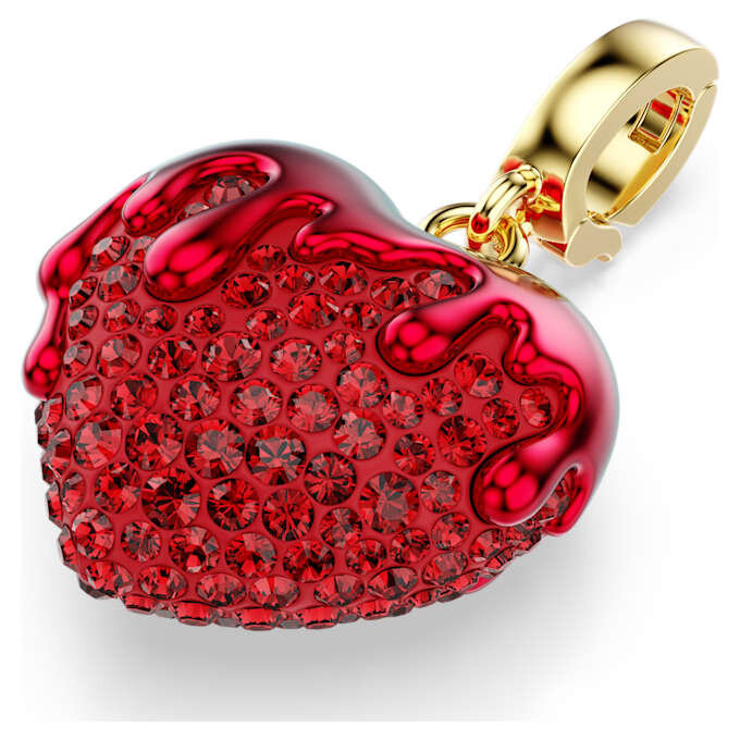 Colgante Idyllia de corte redondo, forma de corazón, rojo, chapado en tono dorado Colgante Idyllia de corte redondo, forma de corazón, rojo, chapado en tono dorado