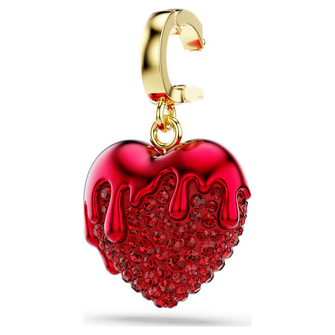 Colgante Idyllia de corte redondo, forma de corazón, rojo, chapado en tono dorado Colgante Idyllia de corte redondo, forma de corazón, rojo, chapado en tono dorado