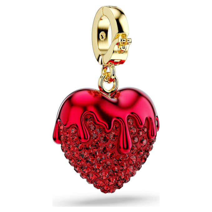 Colgante Idyllia de corte redondo, forma de corazón, rojo, chapado en tono dorado Colgante Idyllia de corte redondo, forma de corazón, rojo, chapado en tono dorado