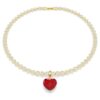 Colgante Idyllia de corte redondo, forma de corazón, rojo, chapado en tono dorado Colgante Idyllia de corte redondo, forma de corazón, rojo, chapado en tono dorado